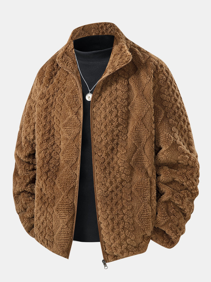 John | Geometric Jacquard Teddy Jacket