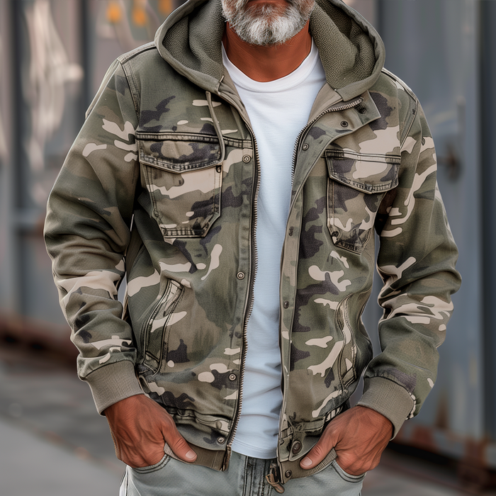 Sam | Camo jacket in cotton blend