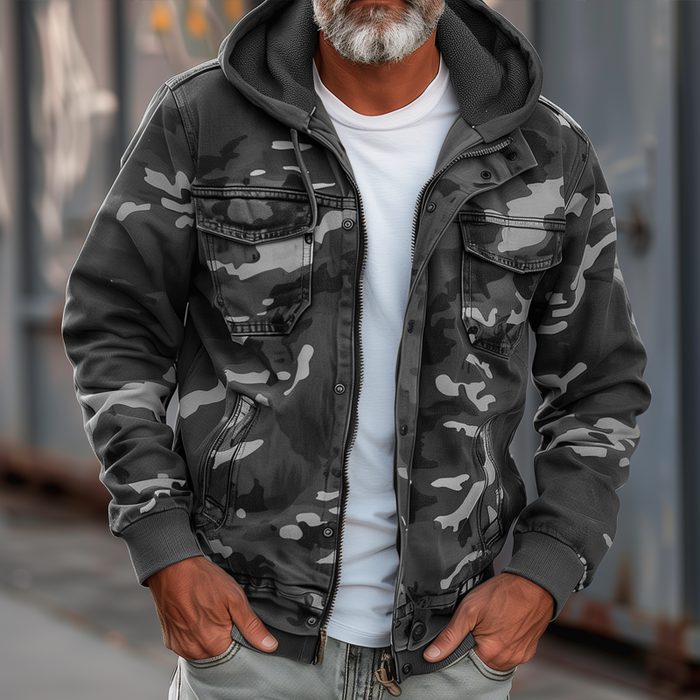 Sam | Camo jacket in cotton blend