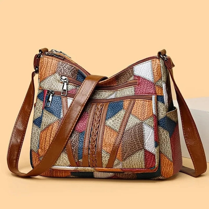 Zavelli | Leather Handbag in Mosaic Style