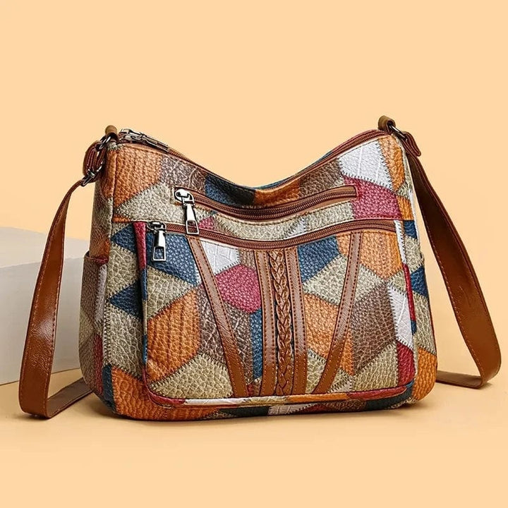Zavelli | Leather Handbag in Mosaic Style