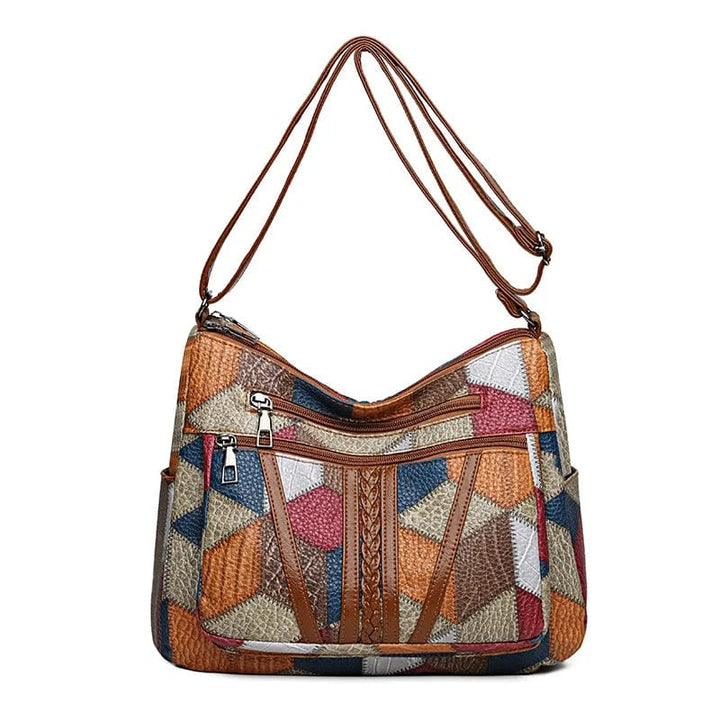 Zavelli | Leather Handbag in Mosaic Style